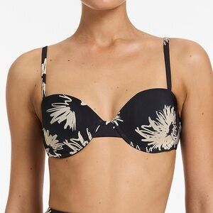 NWT JETS ZOA MOULDED BALCONETTE TOP BLACK TAN BIKINI